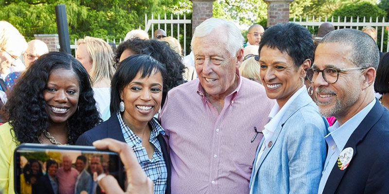 Congressman Steny Hoyer with supporters